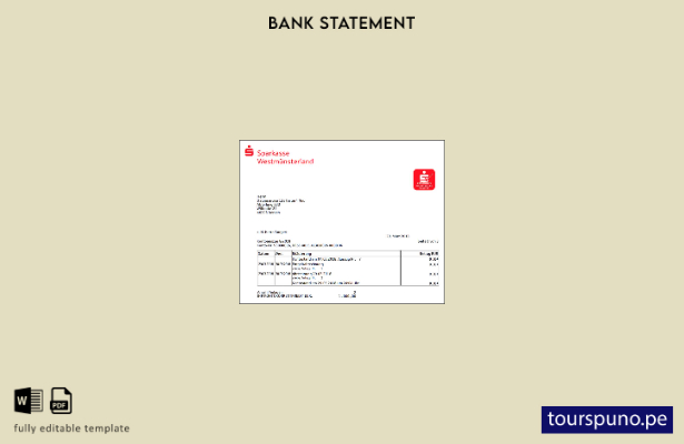 listo para imprimir plantilla de word   extracto bancario de la Sparkasse de Ale